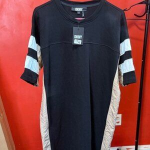 DKNY Women's Sz S, Black /Tan Short Sleeve Sneaker Dress NWT